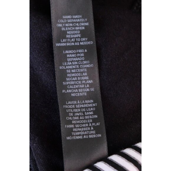 White House Black Market Womens Small Black White Tank Top Sleeveless Stripe Top - Picture 6 of 6